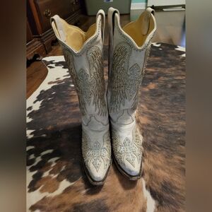 Corral Womens Cowboy Boots White Glitter Size 9